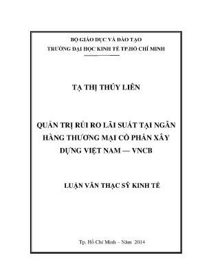 Quản Trị Rủi Ro Lãi Suất Tại Ngân Hàng VNCB: Nghiên Cứu 