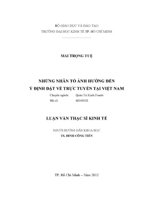Luận văn: Nhân tố ảnh hưởng ý định đặt vé trực tuyến
