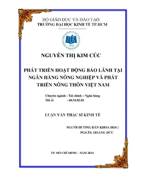 Phát Triển Hoạt Động Bảo Lãnh Tại Agribank Việt Nam