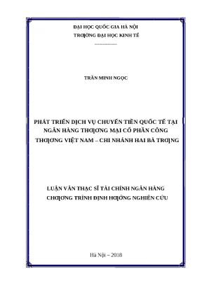 Phát Triển Dịch Vụ Chuyển Tiền Quốc Tế Tại Ngân Hàng