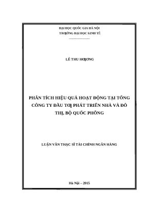 Luận văn thạc sĩ ueb phân tích hiệu quả hoạt động tại tổng công ty đầu tư phát triển nhà và đô thị bộ quốc phòng