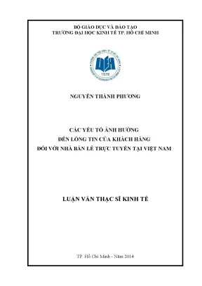 Các yếu tố ảnh hưởng đến lòng tin của khách hàng đối với