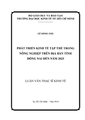 Phát Triển Kinh Tế Tập Thể Trong Nông Nghiệp Tại Đồng