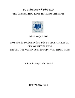 Yếu Tố Ảnh Hưởng Đến Dự Định Mua Lặp Lại Của Người Tiêu