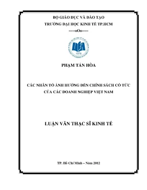 Luận văn: Nhân tố ảnh hưởng chính sách cổ tức DN Việt Nam