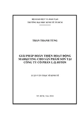 Luận văn marketing sản phẩm sơn tại công ty Joton