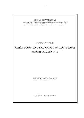 Chiến lược nâng cao năng lực cạnh tranh ngành dừa Bến Tre