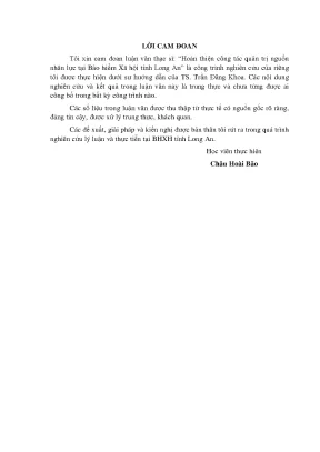 Luận văn thạc sĩ Quản trị nhân lực tại BHXH Long An
