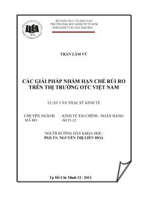 Luận văn: Giải pháp hạn chế rủi ro thị trường OTC