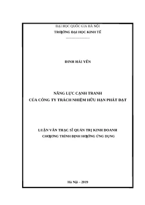 Năng Lực Cạnh Tranh của Công Ty TNHH Phát Đạt: Phân Tích