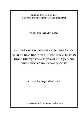 Các yếu tố ảnh hưởng đến chuyển đổi kế toán dồn tích