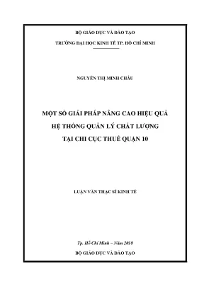 Luận văn: Nâng cao QLCL tại Chi cục Thuế Quận 10