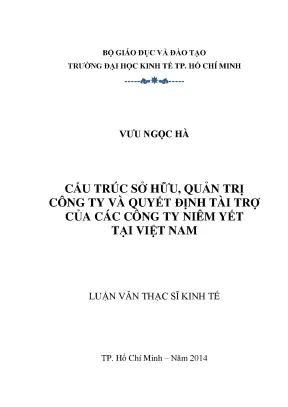 Cấu Trúc Sở Hữu và Quyết Định Tài Trợ của Doanh Nghiệp
