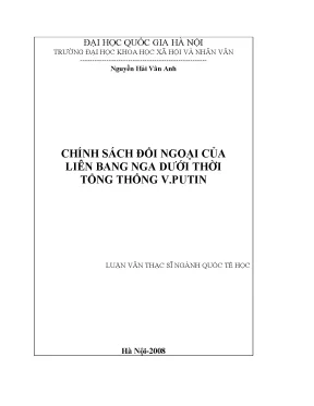 Luận văn: Chính sách đối ngoại Nga dưới thời Putin