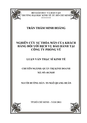 Nghiên cứu sự thỏa mãn của khách hàng với dịch vụ bảo