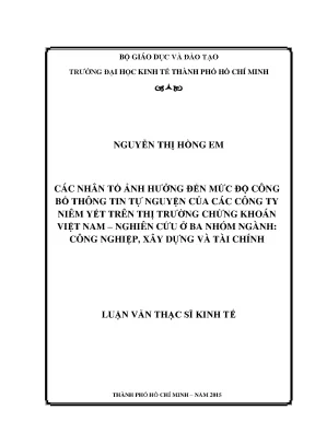 Các nhân tố ảnh hưởng đến công bố thông tin tự nguyện