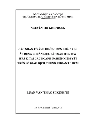 Các yếu tố ảnh hưởng đến việc áp dụng IFRS 10 và IFRS 12