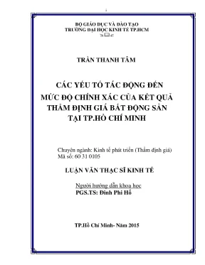 Các yếu tố ảnh hưởng đến độ chính xác thẩm định giá bất 