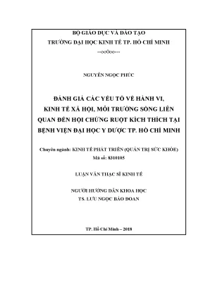 Đánh Giá Các Yếu Tố Kinh Tế Xã Hội Liên Quan Đến Hội 