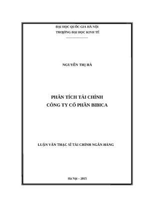 Luận văn thạc sĩ ueb phân tích tài chính công ty cổ phần bibica