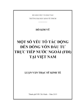 Yếu Tố Tác Động Đến Dòng Vốn FDI Tại Việt Nam