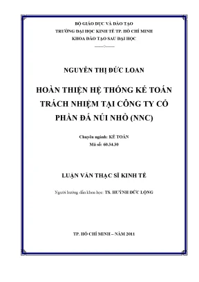 Cải Tiến Hệ Thống Kế Toán Trách Nhiệm Tại Công Ty Cổ