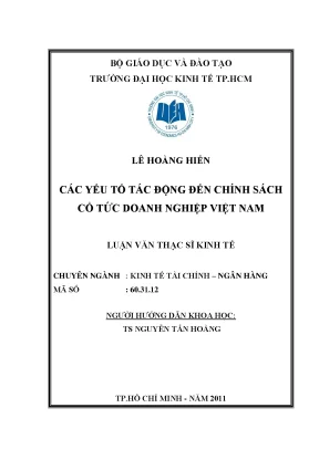 Các yếu tố ảnh hưởng đến chính sách cổ tức của doanh