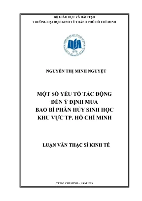 Yếu Tố Tác Động Đến Ý Định Mua Bao Bì Phân Hủy Sinh Học