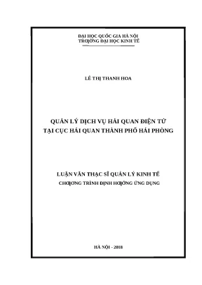 Quản Lý Dịch Vụ Hải Quan Điện Tử Tại Hải Phòng: Nghiên