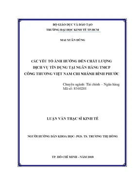 Chất lượng dịch vụ tín dụng Vietinbank: Yếu tố & Giải pháp