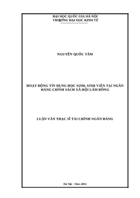 Hoạt động tín dụng học sinh sinh viên tại Ngân hàng