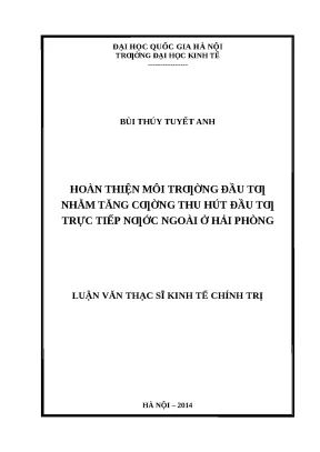Thu hút FDI ở Hải Phòng: Hoàn thiện môi trường đầu tư