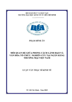 Luận văn: Lãnh đạo và văn hóa tổ chức tại ngân hàng
