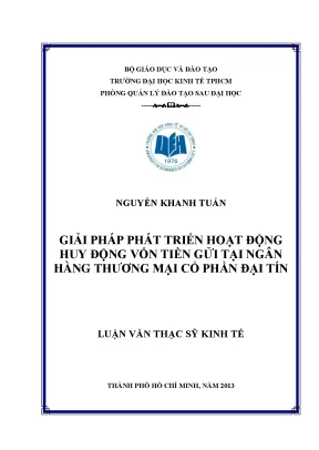 Giải pháp phát triển huy động vốn tiền gửi tại ngân hàng