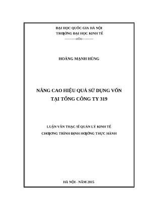 Nâng cao hiệu quả sử dụng vốn tại Tổng công ty 319