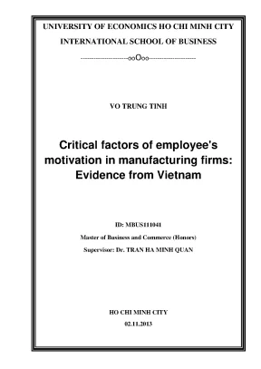 Yếu tố quan trọng ảnh hưởng đến động lực làm việc của