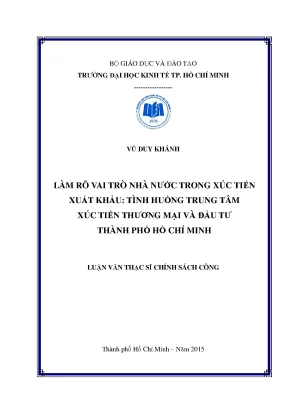 Luận văn xúc tiến xuất khẩu: Vai trò của nhà nước