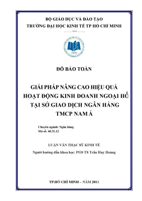 Luận văn kinh doanh ngoại hối: Giải pháp tại Nam A Bank