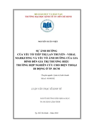 Nghiên cứu ảnh hưởng của viral marketing và gia đình đến