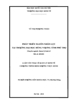 Phát Triển Nguồn Nhân Lực Tại Trường Đại Học Hùng Vương
