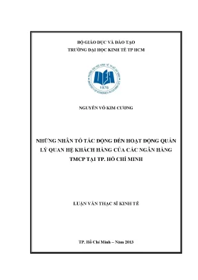 Nhân Tố Tác Động Đến Quản Lý Quan Hệ Khách Hàng Tại Ngân