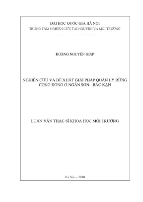 Giải pháp quản lý rừng cộng đồng tại Ngân Sơn, Bắc Kạn