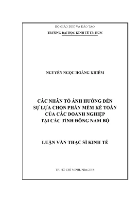 Các nhân tố ảnh hưởng lựa chọn phần mềm kế toán