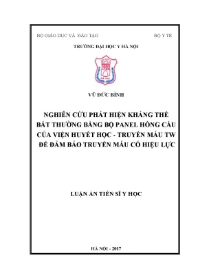 Nghiên cứu kháng thể bất thường trong truyền máu tại 