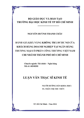 Đánh Giá Khả Năng Không Trả Nợ Của Doanh Nghiệp Tại Ngân