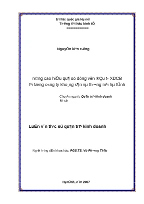 Nâng cao hiệu quả sử dụng vốn đầu tư xây dựng tại Tổng