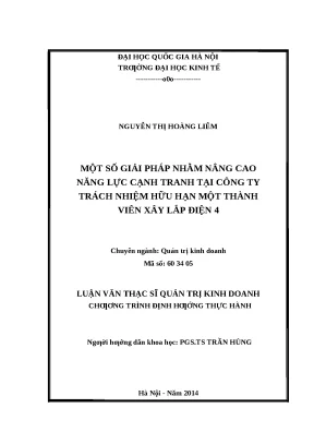 Giải pháp nâng cao năng lực cạnh tranh cho Công ty TNHH