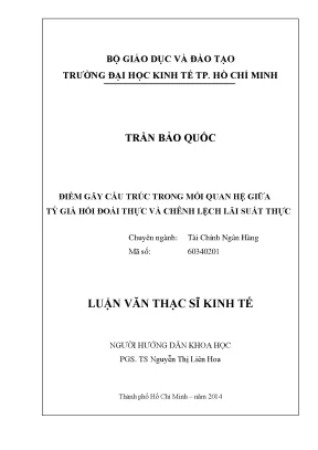 Nghiên cứu điểm gãy cấu trúc giữa tỷ giá hối đoái thực
