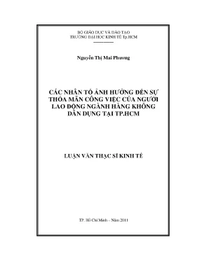 Các yếu tố ảnh hưởng đến sự thỏa mãn công việc trong