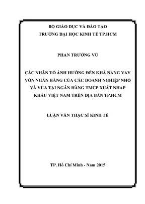 Các yếu tố ảnh hưởng đến khả năng vay vốn ngân hàng của